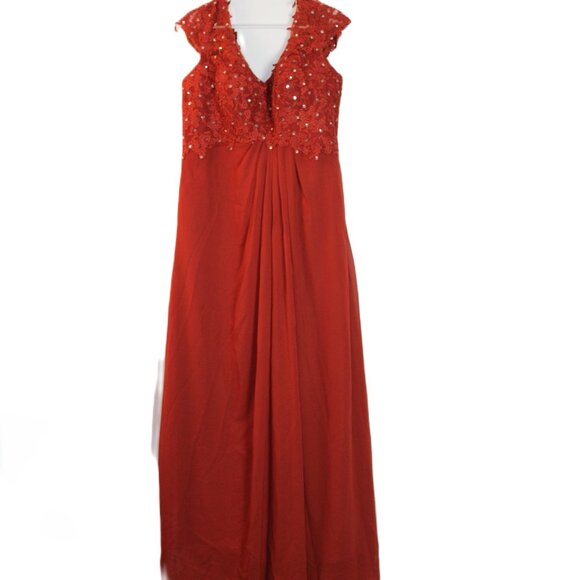 Burnt Orange Copper Rust Mother of the Bride Maxi Size 16 - Picture 1 of 10